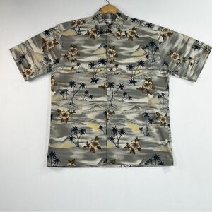 Pierre Cardin Hawaiian style  tropical button downn shirt, size Large